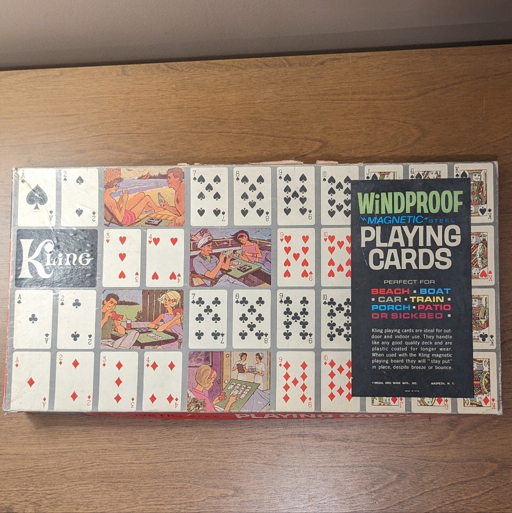 Vintage Kling Magnetic Playing Cards & Board